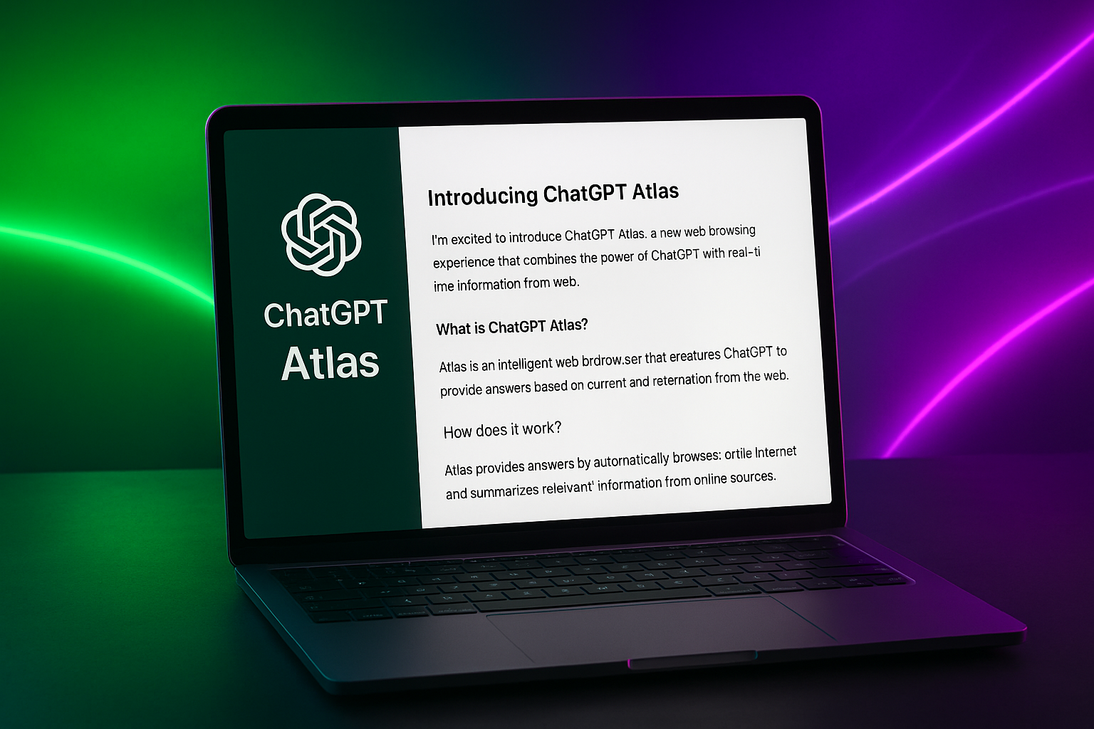 “Interfaz de ChatGPT Atlas en escritorio mostrando resultados inteligentes de búsqueda”